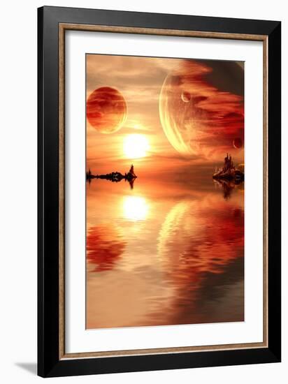 Landscape In Fantasy Planet-frenta-Framed Art Print