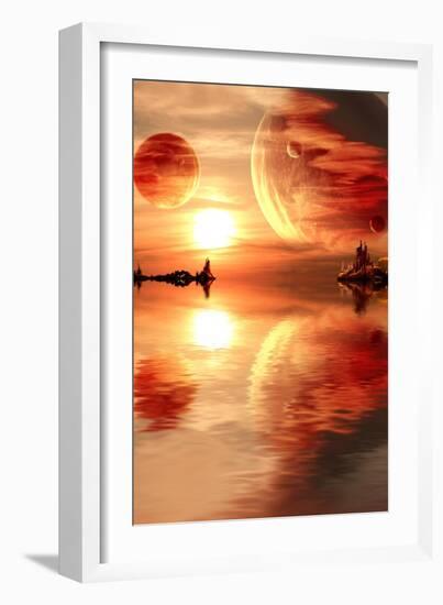 Landscape In Fantasy Planet-frenta-Framed Premium Giclee Print