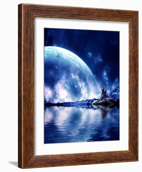 Landscape In Fantasy Planet-frenta-Framed Art Print