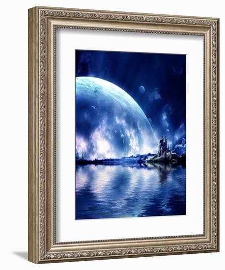 Landscape In Fantasy Planet-frenta-Framed Art Print