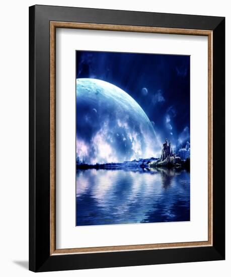 Landscape In Fantasy Planet-frenta-Framed Art Print