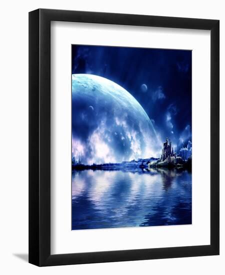 Landscape In Fantasy Planet-frenta-Framed Art Print