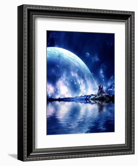 Landscape In Fantasy Planet-frenta-Framed Art Print