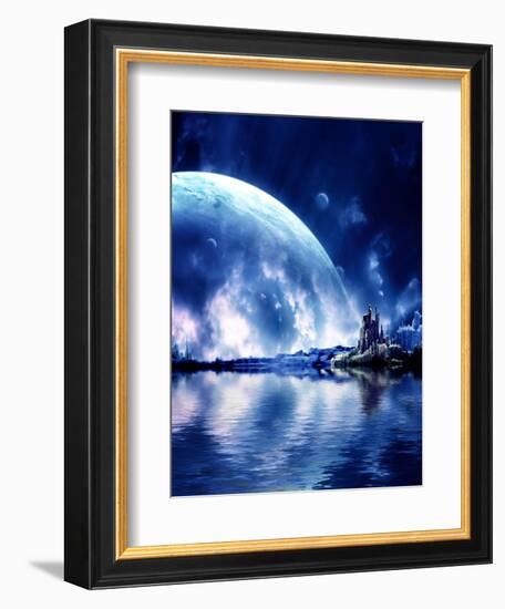 Landscape In Fantasy Planet-frenta-Framed Art Print