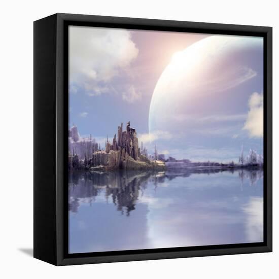 Landscape In Fantasy Planet-frenta-Framed Stretched Canvas