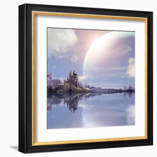 Landscape In Fantasy Planet-frenta-Framed Art Print