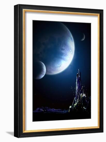 Landscape In Fantasy Planet-frenta-Framed Art Print