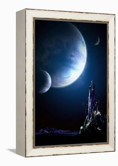Landscape In Fantasy Planet-frenta-Framed Stretched Canvas