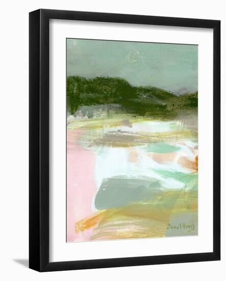 Landscape in Green, Gold & Pink I-Janel Bragg-Framed Art Print