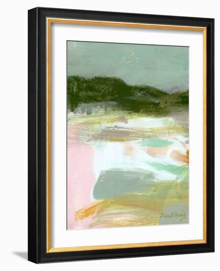 Landscape in Green, Gold & Pink I-Janel Bragg-Framed Art Print