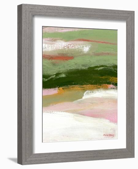 Landscape in Green, Gold & Pink II-Janel Bragg-Framed Art Print