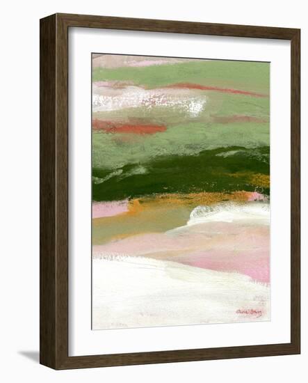 Landscape in Green, Gold & Pink II-Janel Bragg-Framed Art Print