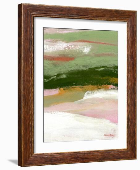 Landscape in Green, Gold & Pink II-Janel Bragg-Framed Art Print