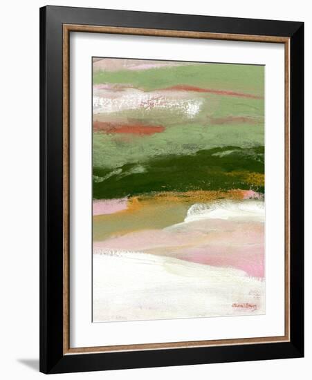 Landscape in Green, Gold & Pink II-Janel Bragg-Framed Art Print