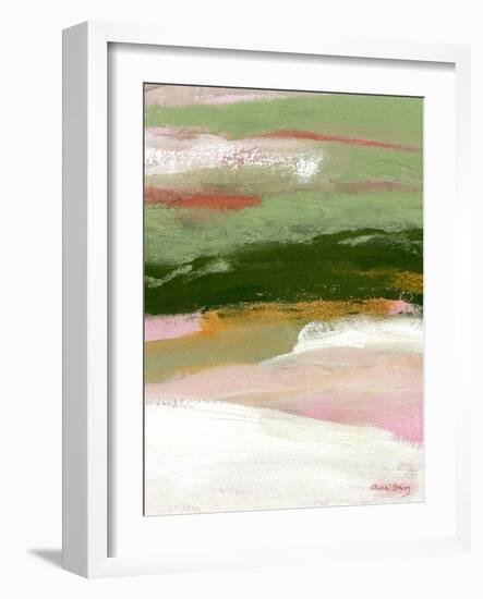 Landscape in Green, Gold & Pink II-Janel Bragg-Framed Art Print