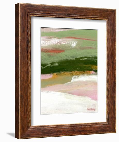 Landscape in Green, Gold & Pink II-Janel Bragg-Framed Art Print