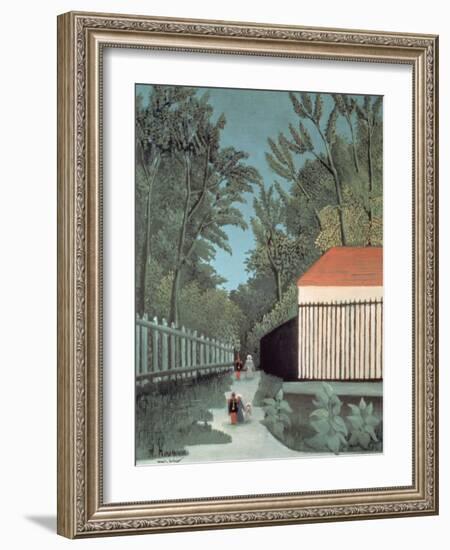 Landscape in Montsouris Park with Five Figures, 1910-Henri Rousseau-Framed Giclee Print