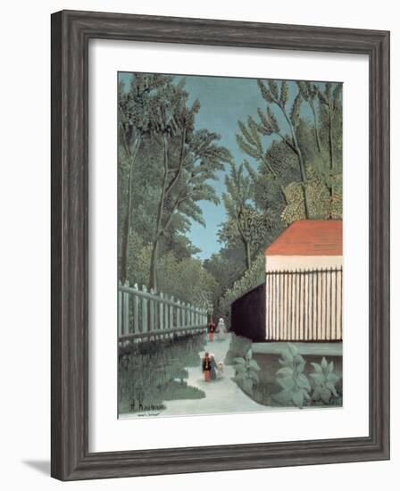 Landscape in Montsouris Park with Five Figures, 1910-Henri Rousseau-Framed Giclee Print