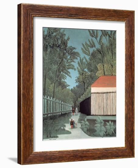 Landscape in Montsouris Park with Five Figures, 1910-Henri Rousseau-Framed Giclee Print