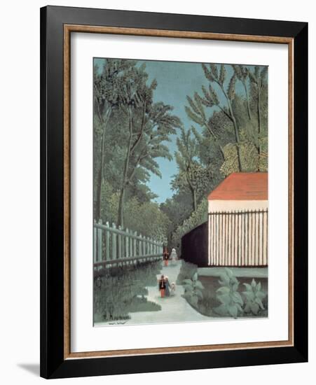 Landscape in Montsouris Park with Five Figures, 1910-Henri Rousseau-Framed Giclee Print