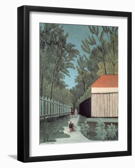 Landscape in Montsouris Park with Five Figures, 1910-Henri Rousseau-Framed Giclee Print