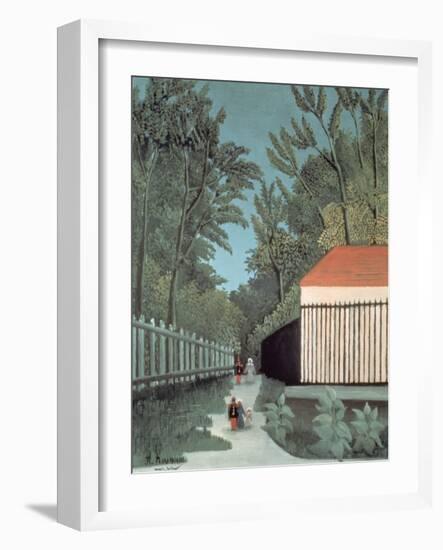 Landscape in Montsouris Park with Five Figures, 1910-Henri Rousseau-Framed Giclee Print