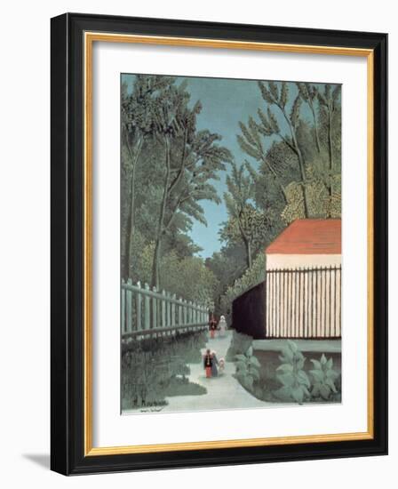 Landscape in Montsouris Park with Five Figures, 1910-Henri Rousseau-Framed Giclee Print