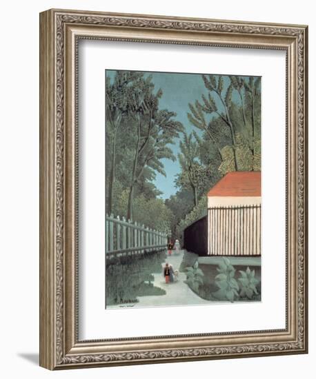 Landscape in Montsouris Park with Five Figures, 1910-Henri Rousseau-Framed Giclee Print