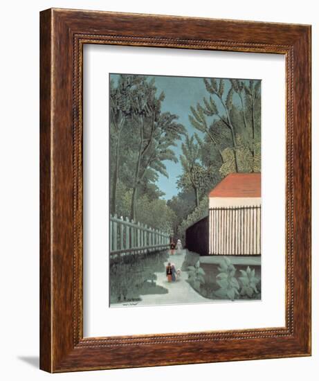 Landscape in Montsouris Park with Five Figures, 1910-Henri Rousseau-Framed Giclee Print