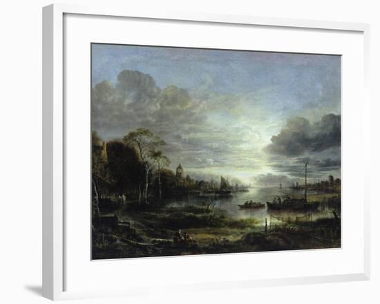 Landscape in Moonlight-Aert van der Neer-Framed Giclee Print