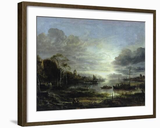 Landscape in Moonlight-Aert van der Neer-Framed Giclee Print