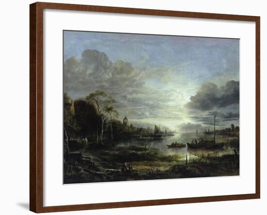 Landscape in Moonlight-Aert van der Neer-Framed Giclee Print