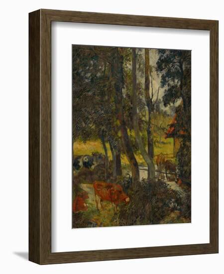 Landscape in Normandy with Pond, 1885-Paul Gauguin-Framed Giclee Print