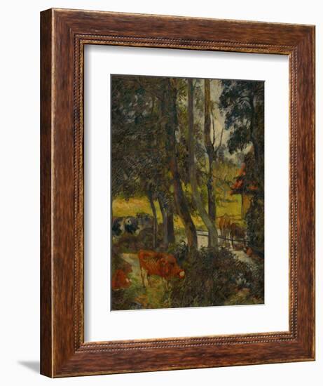 Landscape in Normandy with Pond, 1885-Paul Gauguin-Framed Giclee Print