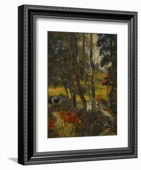 Landscape in Normandy with Pond, 1885-Paul Gauguin-Framed Giclee Print