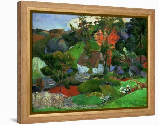 Landscape in Pont-Aven, France-Paul Gauguin-Framed Premier Image Canvas