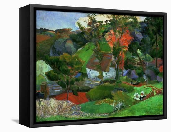 Landscape in Pont-Aven, France-Paul Gauguin-Framed Premier Image Canvas