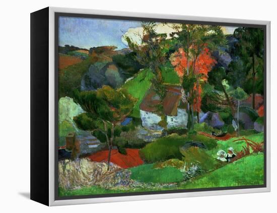 Landscape in Pont-Aven, France-Paul Gauguin-Framed Premier Image Canvas