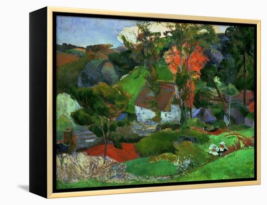 Landscape in Pont-Aven, France-Paul Gauguin-Framed Premier Image Canvas