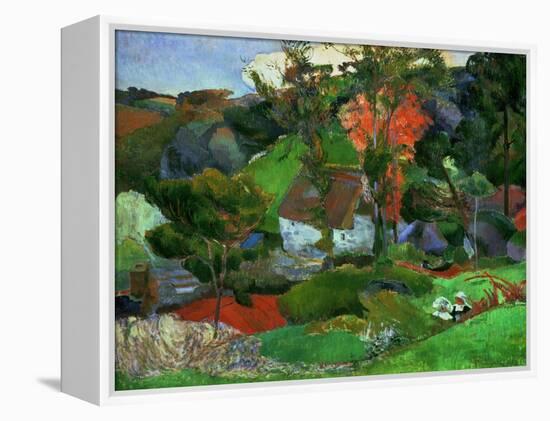 Landscape in Pont-Aven, France-Paul Gauguin-Framed Premier Image Canvas