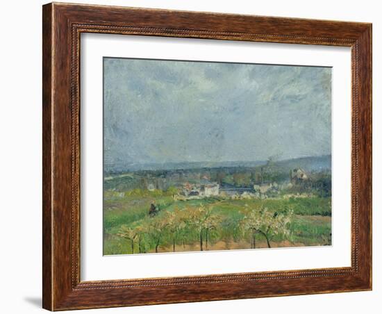 Landscape in Pontoise, 1877-Camille Pissarro-Framed Giclee Print