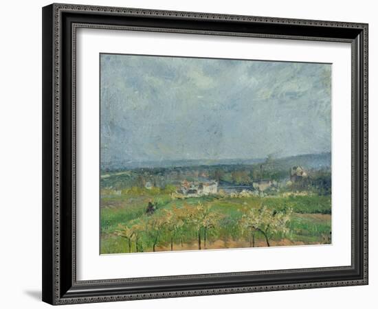 Landscape in Pontoise, 1877-Camille Pissarro-Framed Giclee Print