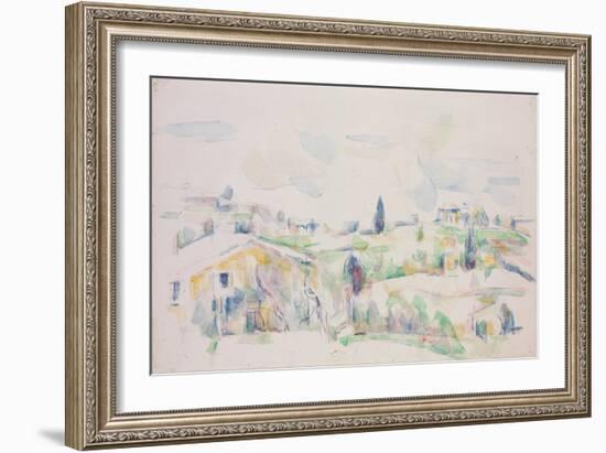 Landscape in Provence-Paul Cézanne-Framed Giclee Print