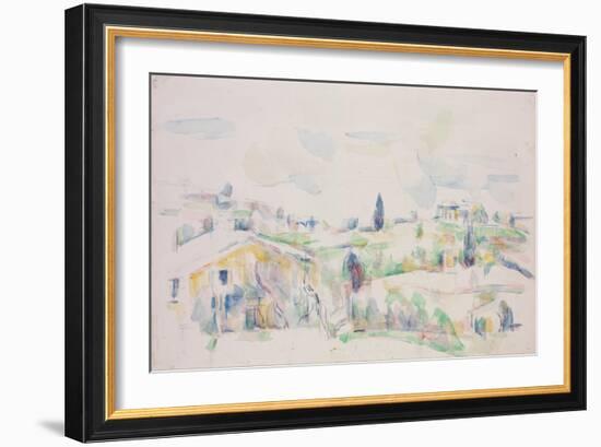 Landscape in Provence-Paul Cézanne-Framed Giclee Print