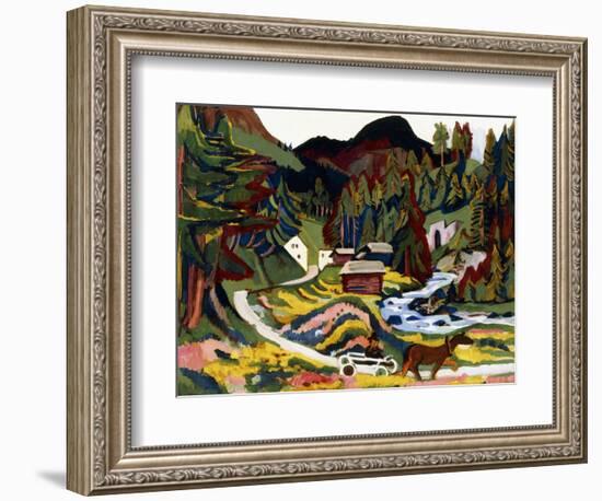 Landscape in Spring, Sertig, 1924-25-Ernst Ludwig Kirchner-Framed Giclee Print