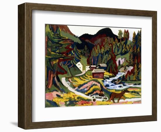 Landscape in Spring, Sertig, 1924-25-Ernst Ludwig Kirchner-Framed Giclee Print