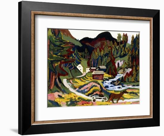 Landscape in Spring, Sertig, 1924-25-Ernst Ludwig Kirchner-Framed Giclee Print