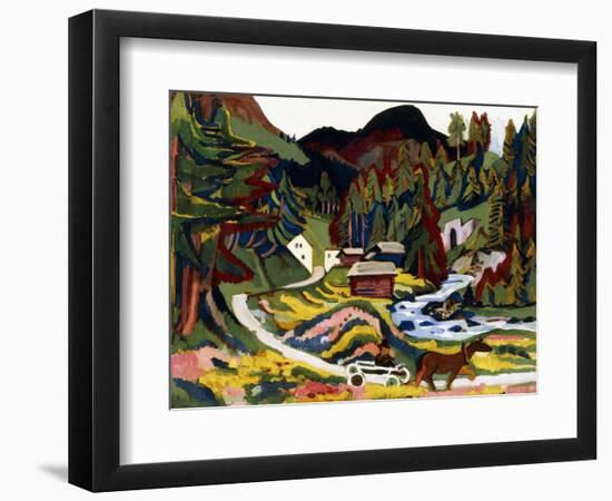 Landscape in Spring, Sertig, 1924-25-Ernst Ludwig Kirchner-Framed Giclee Print