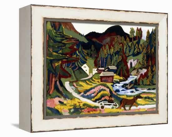 Landscape in Spring, Sertig, 1924-25-Ernst Ludwig Kirchner-Framed Premier Image Canvas