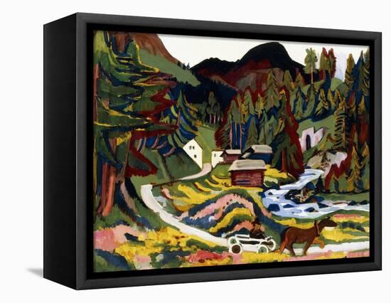 Landscape in Spring, Sertig, 1924-25-Ernst Ludwig Kirchner-Framed Premier Image Canvas